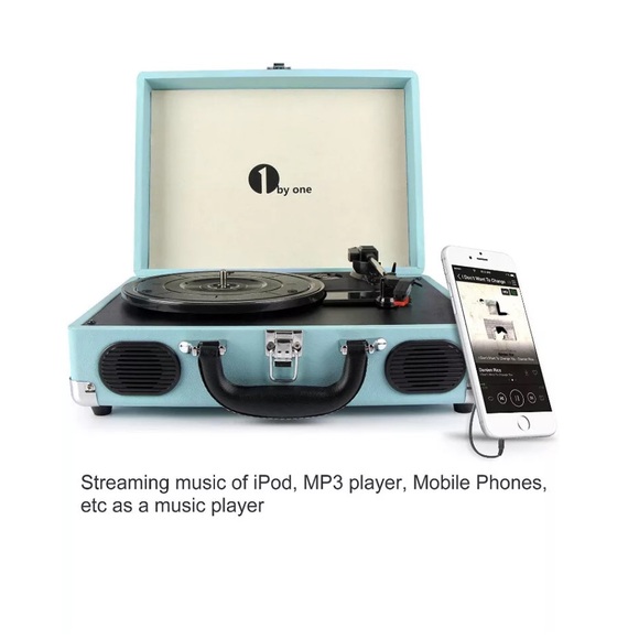 Vintage Blue Turntable/ Vinyl Record Player. - Picture 7 of 9